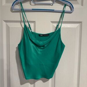Zara Emerald Satin Camisole